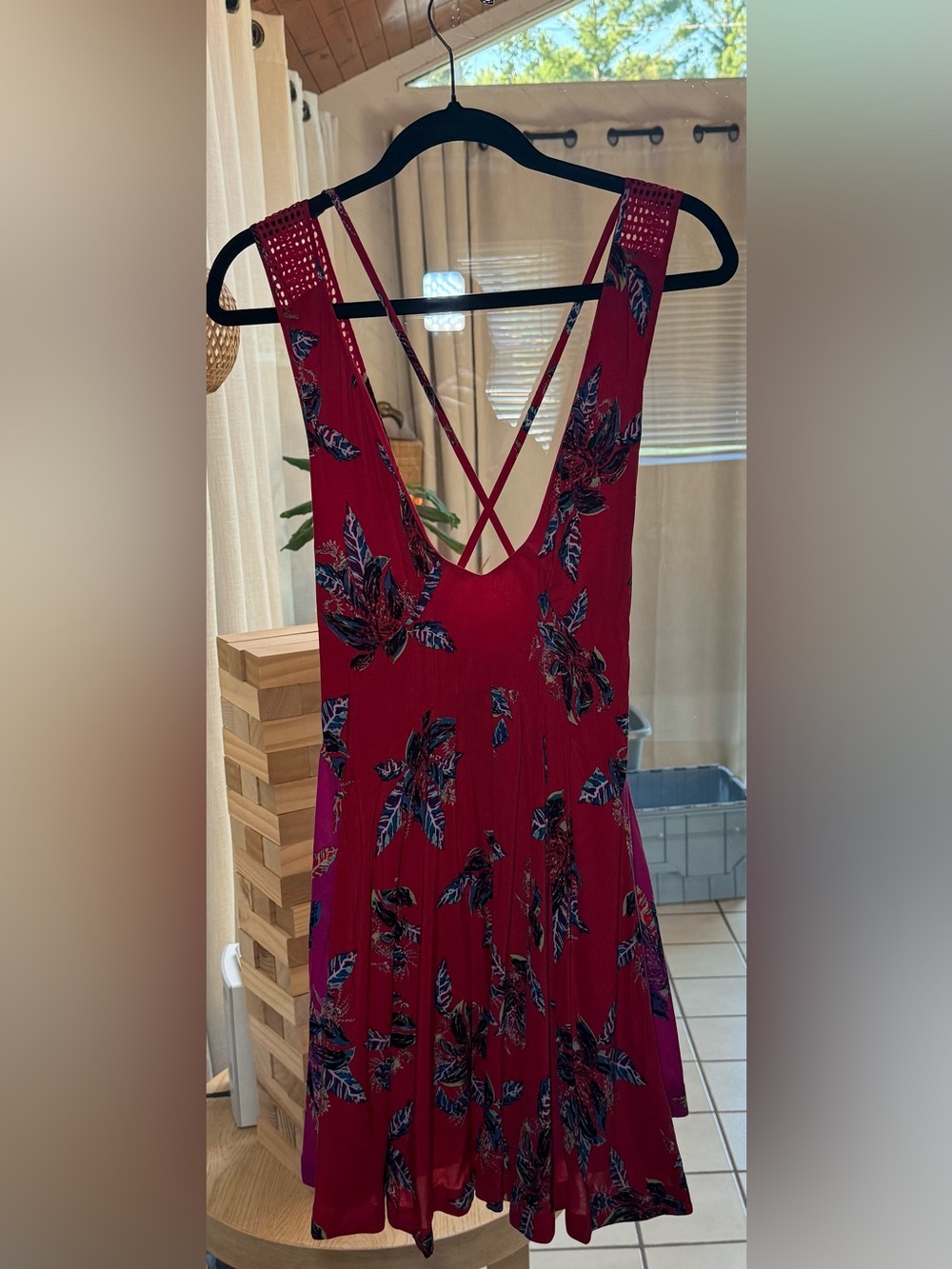 NWT Free People Thought I Was Dreamin Mini Dress Red Floral M